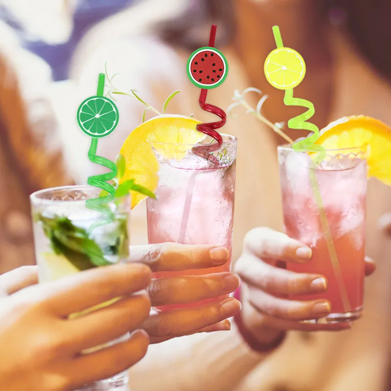 4/8pcs Reusable Unicorn Mermaid Flamingo Straw Smoothie Animal Drinking Straws Mermaid Theme Dinosaur Kids Fruit Party Supplies