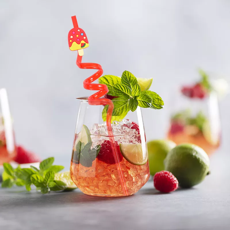 4/8pcs Reusable Unicorn Mermaid Flamingo Straw Smoothie Animal Drinking Straws Mermaid Theme Dinosaur Kids Fruit Party Supplies